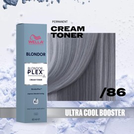 Wella Professionals BlondorPlex Cream Toner / 86 Ultra Cool Booster - Cream Tint with Bond Builder Technology for Cool, Even Blonde Tones - 60 ml