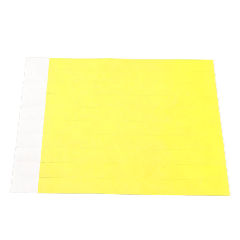 500PCS Paper Wristband Yellow Bracelets Disposable Waterproof Tear Resistant Paper