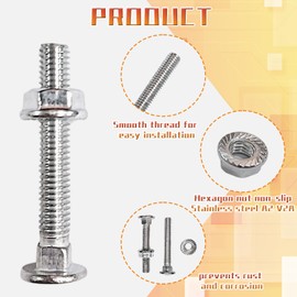 20pcs M6 Coach Bolts, M6x30mm Carriage Screws with Flange Nuts, Carbon Steel, Coach Screws