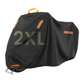 Motorcycle Tarpaulin XXL, 420D Tarpaulin Waterproof Tarpaulin UV-Resistant Dustproof Motorcycle Garage Outdoor Winterproof for Moped Scooter Motor Enduro Road (245 x 105 x 125 cm)