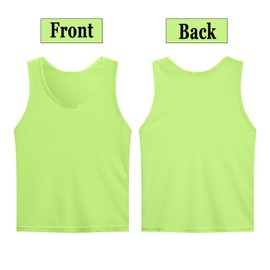 LTHYTY 12 Pack Scrimmage Vest/Team Training Jerseys/Sports Pinnies/Practice Jerseys/Soccer Bibs with Carry Bag (as1, Alpha, s, Regular, Regular, neon Green)