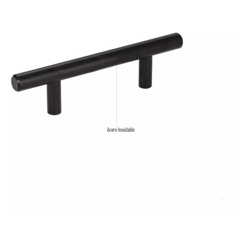 Herrajes Guerrero Jaladera En Barra 15.6 Cm Acero Inox Negro