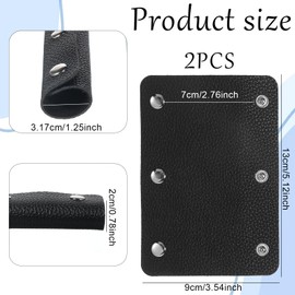 2 Pcs Purse Handle Covers Bag Handle Wrap Purse Wallet Strap Protector Pads Luggage Grip Protector Saddle with Brass Clasp Leather Wrap Cover Bag Handles Protectors for Shopping Travel Tote Bags