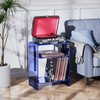 Acrylic Record Player Table with Storage Shelf, Clear Side Table