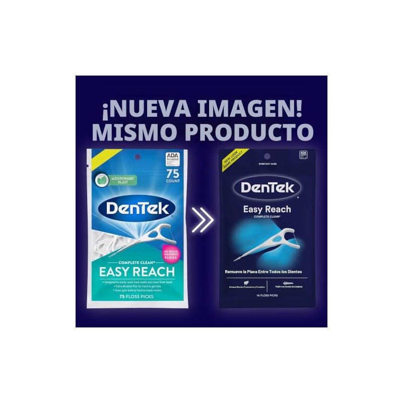 DenTek Complete Clean Floss Picks 4X Clean Removes Plaque Food,