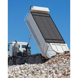 FoundGo 8'X 10' Dump Trailer Tarp Kit, Heavy Duty Dump Trailer Tarps Mesh Tarp with Grommets, Air Flow Trailer Replacement Tarp for Dump Truck Bed Cover, with 2 Pockets fit Dump Truck System