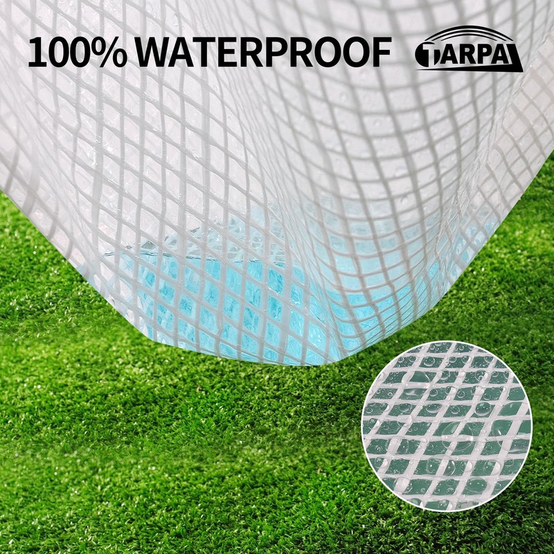 TARPAL 3'x3'（2pack） Clear White Tarp Heavy Duty Waterproof 12mil with