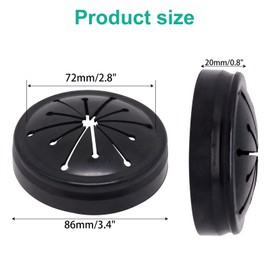 BUXIMN 2pcs 3-3/8" Garbage Disposal Splash Guard, Quiet Garbage Guard Disposal Drain Cover Garbage Disposals Rubber Drain Plugs Sink Splash Guard Replacement (Style B)