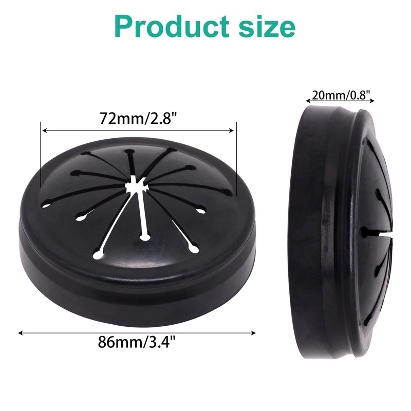 BUXIMN 2pcs 3-3/8" Garbage Disposal Splash Guard, Quiet Garbage Guard