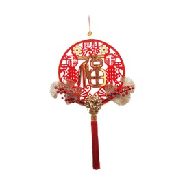 Milageto Traditional Fu Character Hanging Decor with Tassel 2025 New Year Decoration Fu Character Chinese Pendant for Holiday Window