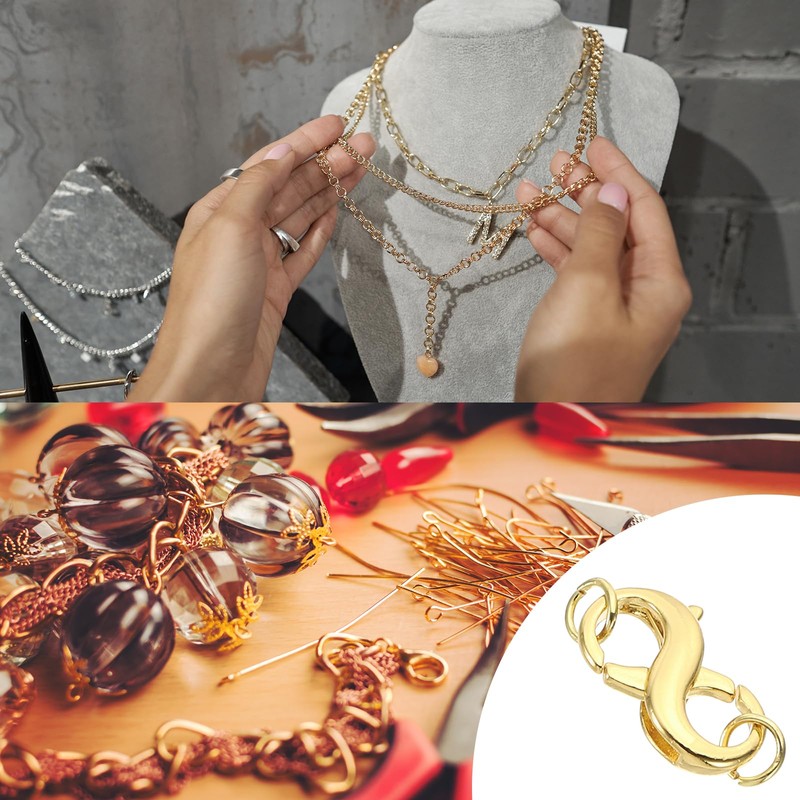 PATIKIL Double Lobster Clasp, Necklace Clasps and Closures Necklace Extender
