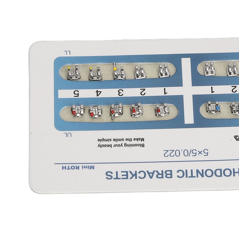 10 Sheets Teeth Brackets Mini Roth Bracket 0.022in 3 Hooks