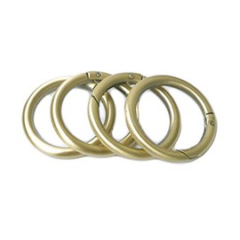 Bobeey 8pcs Spring O Ring,Round Carabiner Snap Clip Trigger Spring Keyring Buckle,O ring for bags,purses BBC3…, Brushed Brass, 0.75''(1.9cm)
