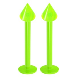 2pc 1.2mm 16g Labret Bar Studs Lip Ring Monroe Tragus Snake Spider Bites Forward Helix Cartilage Dahlia Conch Green 3mm Cone Piercing - 10mm