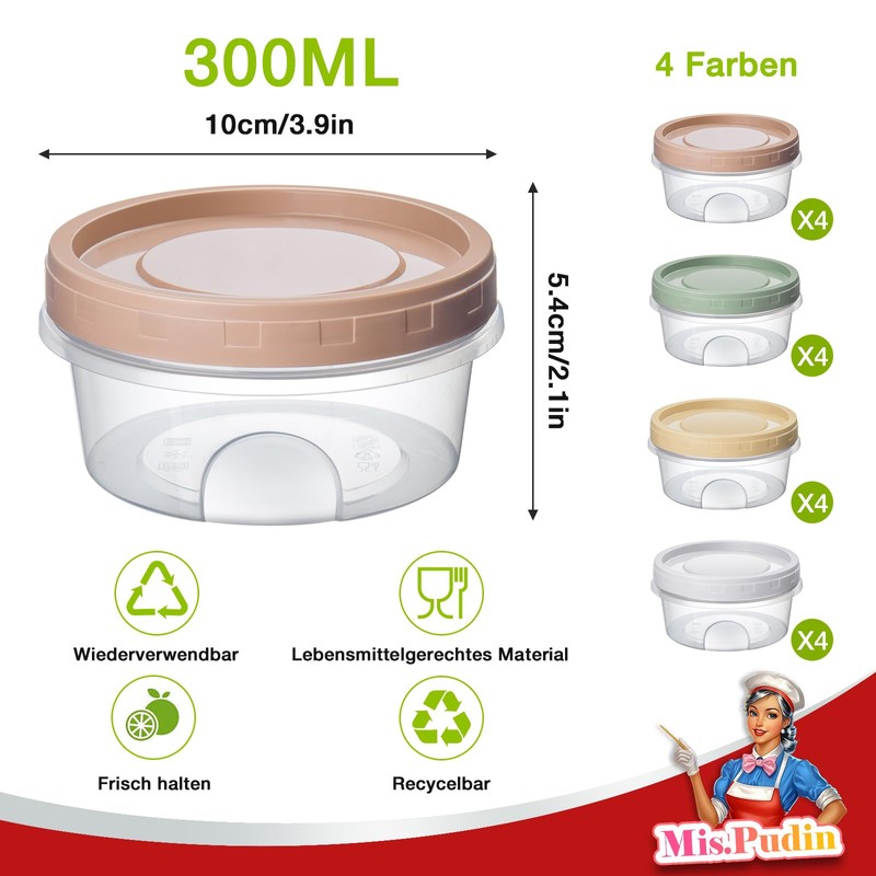 Mispudin Reusable Food Storage Containers with Lids Pack of 16