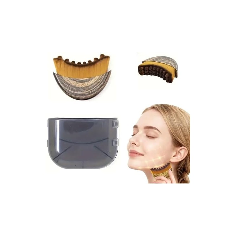 Cepillo de masaje facial para contorno linfático, ergonómico.