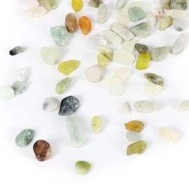 Ausluru 11lbs Natural River Rocks, Polished Pebbles for Plants Garden, 0.3-0.8 inch Decorative Jade Stones, Ideal for Fish Tank, Vases, Crafting, Home Decor and Garden Landscaping Rocks,Jade