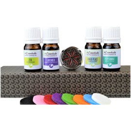 mEssentials Flower Of Life Aromatherapy Car Air Freshener Essential Oil Car Vent Diffuser With Vent Clip and 8 Color Refill Pads