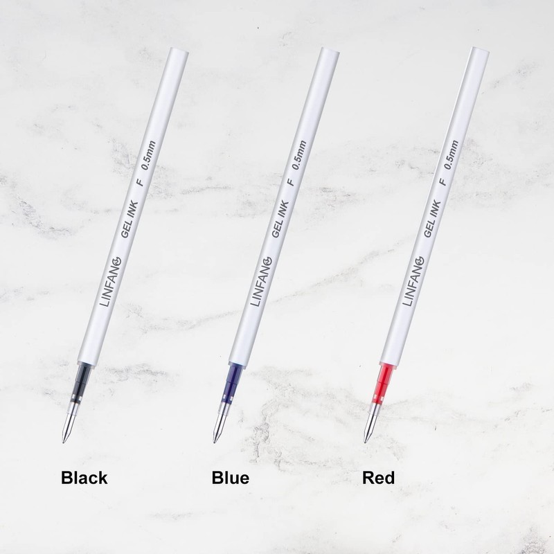 Black Gel Pens Refills, 12 Pack Retractable Gel Ink Pen