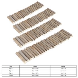 Pssopp Natural Wooden Ladder Pet Ladder Bridge Bend Wooden Hamster Wooden Ladder Chew Toy for Small Animals, Dwarf Hamsters (50 cm)