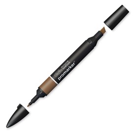 Winsor & Newton 0203637 ProMarker Professional Layout Marker - 2 Tips, Fine & Wide for Drawings, Design & Layouts - Dark Mocha