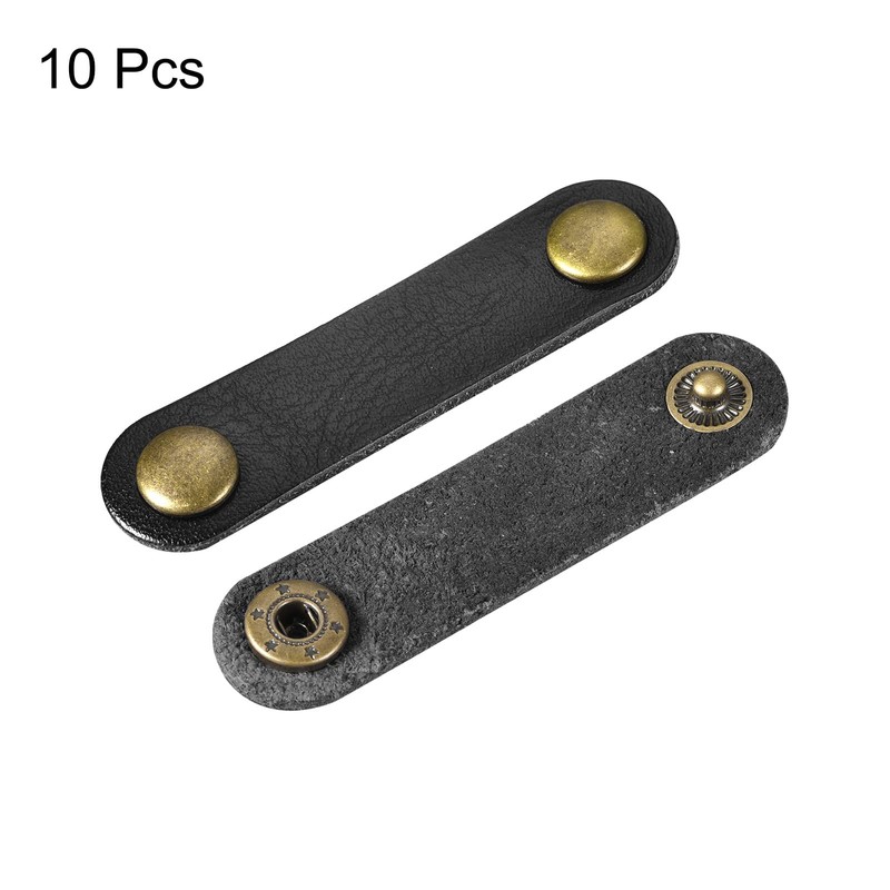 MECCANIXITY Pack of 10 Leather Cable Straps Cord Organizer 63x16mm