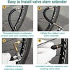 KEWAYO Tire Valve Extension Adapter, 2Pcs160mm Flexible Rubber Tire Valve