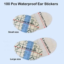 Taicols Baby Shower Ear Stickers, 100 Pcs Waterproof Ear Stickers, Newborn Waterproof Ear Cap Disposable Ear Covers Ear Protection for Shower Bathing Swimming Surfing Water Sports Ear Protector(S)