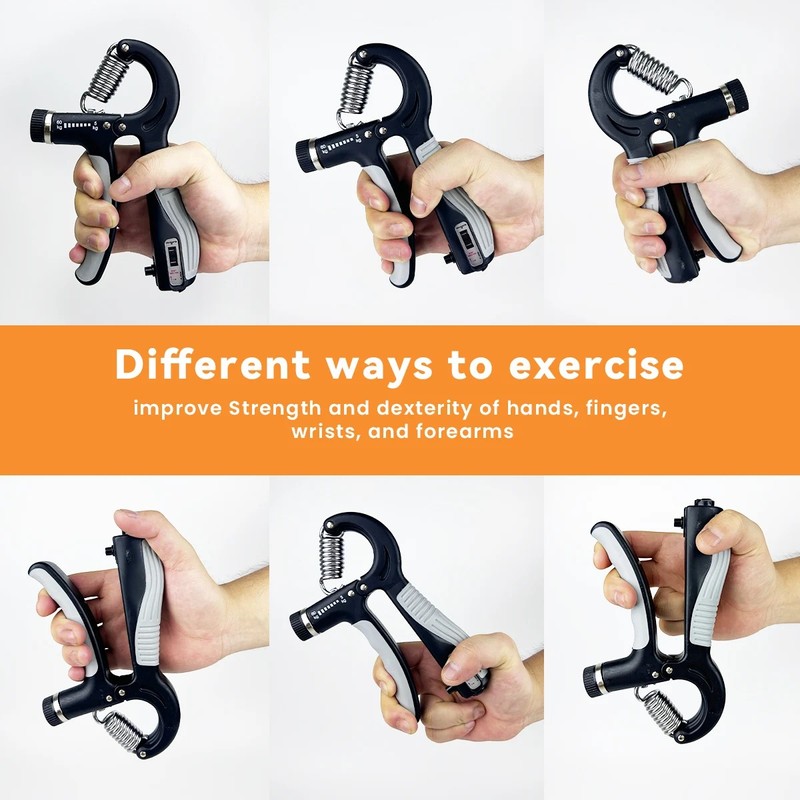 Adjustable Hand Grip Strength Trainer 11–132lb, Forearm Exerciser for Hand