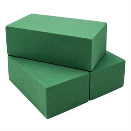 Pack of 3 floral foam for flowers, flower foam self-cuttable, 23 x 11 x 7 cm, floral mass for fresh flowers, moss for flowers, sponge for crafts/celebrations/weddings