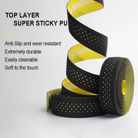 Bicycle Bar Tape, Drop Handlebar Tape, Road Bike, End Plug, EVA+PU, Left & Right Set, Red