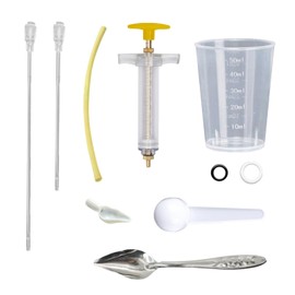 SQUSIMEI 8 Pcs Bird Feeding Syringe Set Feeding Tubes for Baby Birds Parrot Hand Feeding Syringe Pet Syringe Feeding Tube Stainless Steel Metal Feeding Spoon Small Animals (50ml-Set of Eight)