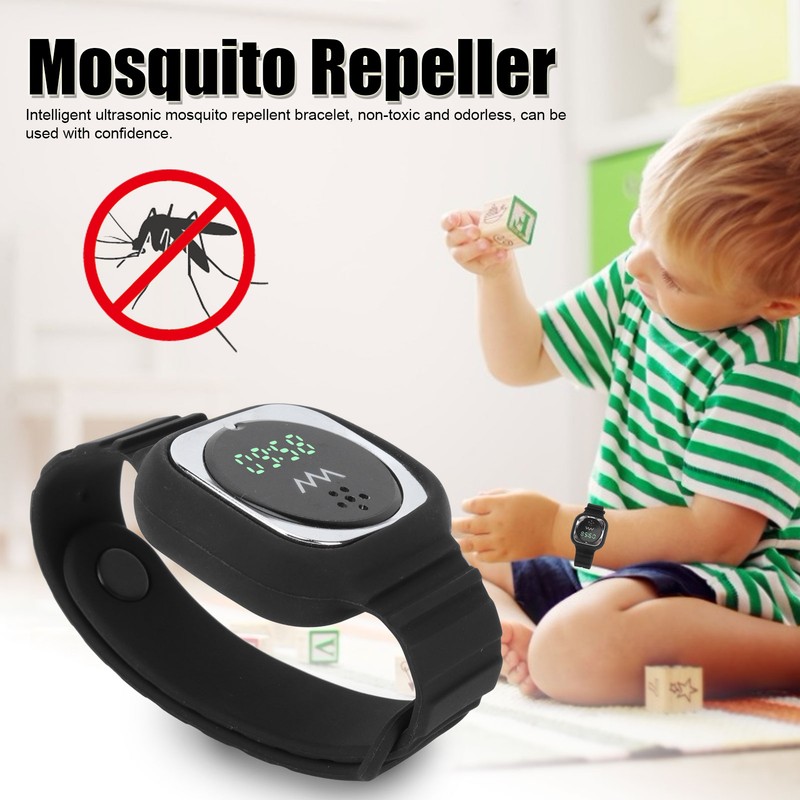 Ultrasonic Mosquito Repellent Bracelet with Time Display Anti Mosquito Wristband
