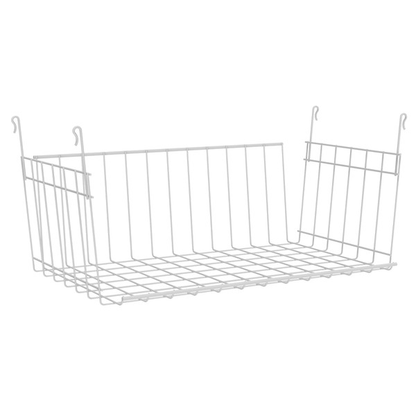 ClosetMaid Wire Hanging Shelf Basket for Storage, Organization in Closet or Pantry, No Assembly or Installation, Durable, 10.68"D x 18.39"W x 7.99"H, White