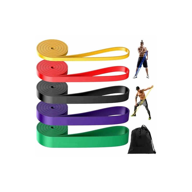 Bandas de Resistencia, 5Pack Banda elástica Deportiva, Correas de Asistencia