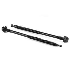 #14 x 5" Sheet Metal Screws 100PCS 410 Stainless Steel Hex Washer Head Tek Screws Fast Self Tapping Screws Black Oxide by SG TZH