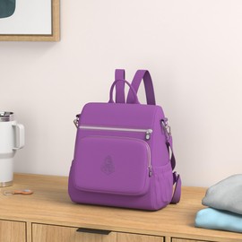 Estwell Backpack Women's Elegant School Backpack Women's Backpack Handbag Daypack Waterproof Nylon Girls School Bag Travel Backpack Anti-Theft Backpacks, purple