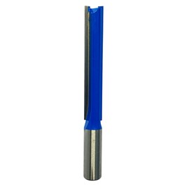 Rennie Tools - 1/2" Cutting Diameter x 1/2" Shank x 76mm Flute Extra Long TCT Tipped 2 Flute Straight Router Kitchen Worktop Cutter Bit. Blue