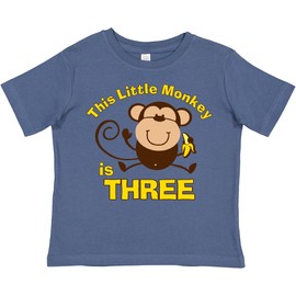 inktastic Little Monkey 3rd Birthday Boy Toddler T-Shirt 3T Indigo 372d