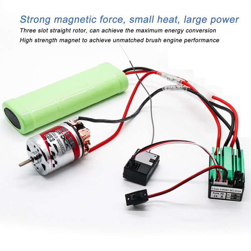 RC Brushed Motor 540 Waterproof High Torsion Brushed Motor with