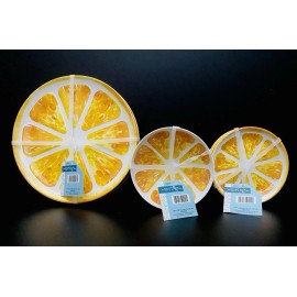 The Spring Shop Melamine 12 Piece Oranges Slice - Salad Appetizer Roll Plates Dessert Bowls NWT