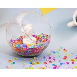 Fake Crushed Ice Rocks 500 Pieces Diamonds Shape Plastic Resin Ice Cubes for Vase Filler Fish Tank Home Decoration Photography Props Table Scatter Party Favor (6X9mm, Mixed Color)