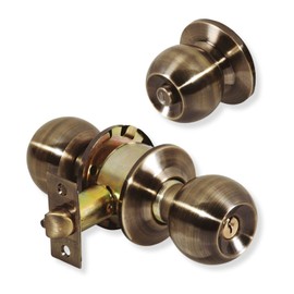 LION TOOLS - Cerradura Chapa Perilla Puerta Recamara Laton Antiguo Pomo