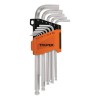 Juego 13 Llaves Bristol Extra Larga Milimetrica Truper 13646 Allx-13M Color Plateado