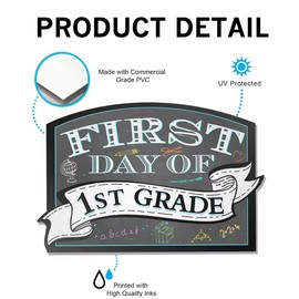 AAROENLYS Wood Signs First Day of Kindergarten Chalkboard Style Sign Board Plaque Back to School Sign for Kids/Girls/Boys 1st Day of Kindergarten Photo Props 10inchx 15inch Picture5 15 x 10 INCH