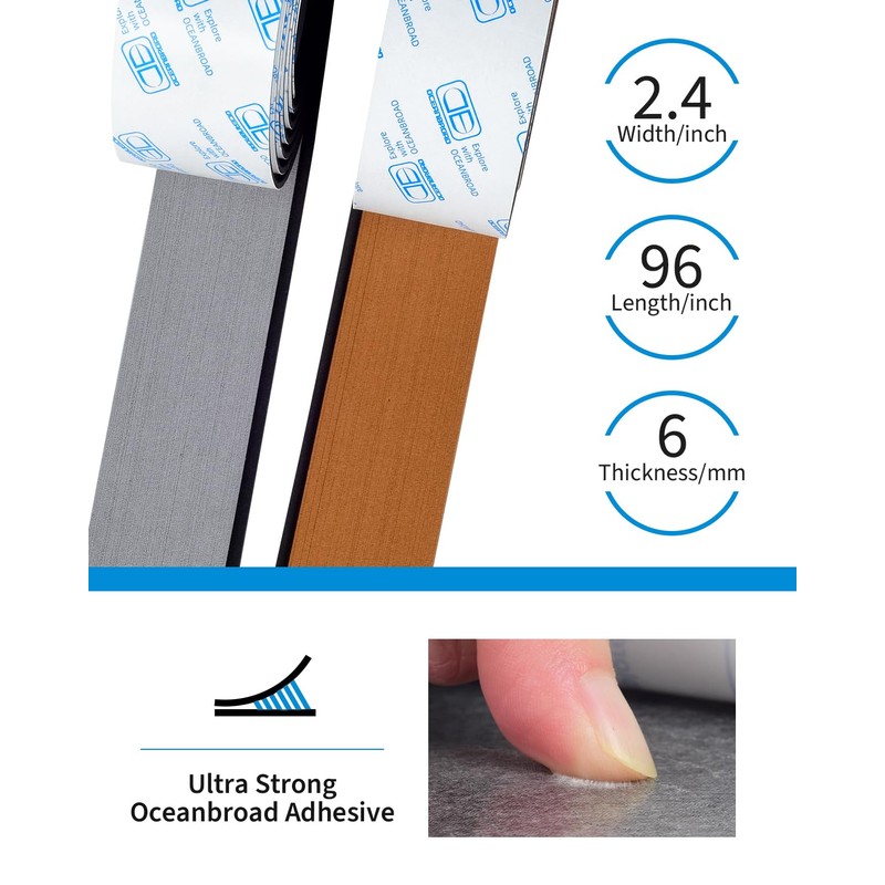 OCEANBROAD Boat Flooring EVA Foam Self-Adhesive 96''x45.6''/36''/28.8''/16.8'' Faux Teak Marine
