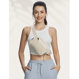 BALEAF Belt Bag Women Fanny Packs Crossbody Fashion Waist Pack Waterproof Adjustable Strap 2L Off White