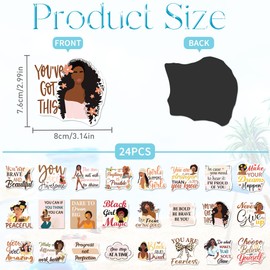 24 Pcs Black Girl Inspirational Locker Magnets, Motivational Quote Magnetic Decorations for Fridge or School Locker, Encouragement Gift for Students or Teachers