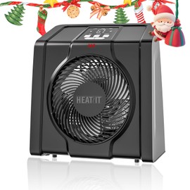 HEATIT Space Heater for Indoor, Digital Display with Thermostat, 1-12H Timer, Fan Mode,1500W/750W, Electric Space Heater for Office, Bedroom,Black,10.6"Dx7.0"W x 11.8"H