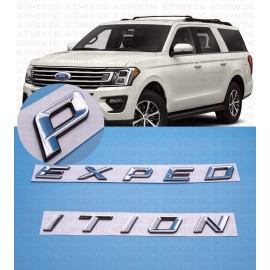 Unbranded Chrome Black Front Hood EXPEDITION Letters Emblem FIT 2018-2022 Ford EXPEDITION